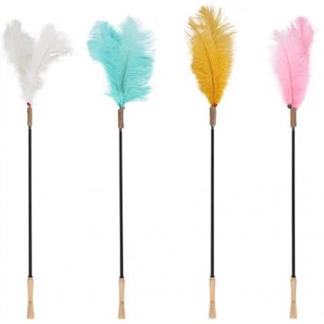 FLAMINGO Jucărie pentru pisici, Undiţă telescopică, cu pene, 61-186cm