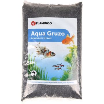 FLAMINGO Pietriş pentru acvarii Negru, 1-3mm, 2kg