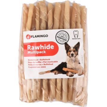 FLAMINGO Rawhide Batoane răsucite pentru mestecat 50 bucăţi 190-200g, 12,5 cm