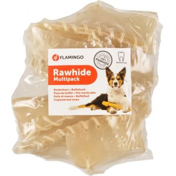 FLAMINGO Rawhide Piele de Vacă 100%, formă Pantof, 12cm/150g, 5 bucăţi