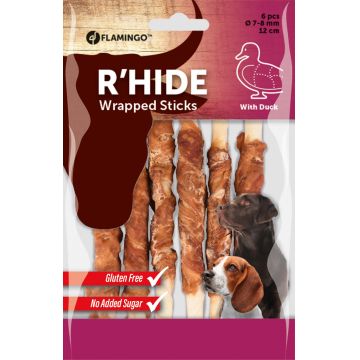 FLAMINGO Recompense pentru câini Sticks Raţă, 7/8mm, 12cm, 6buc, 70g