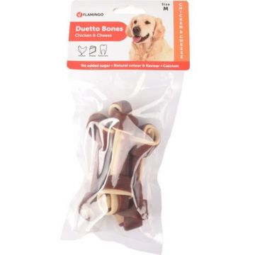 FLAMINGO Snacksuri pentru câini Chew'n Snack, Duetto Pui & Brânză