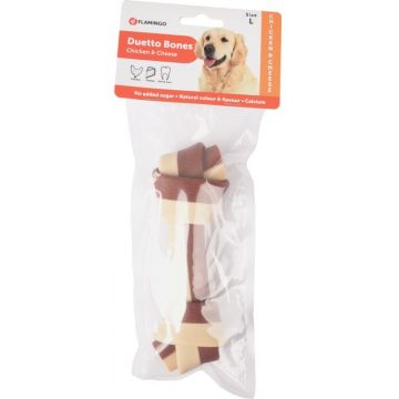 FLAMINGO Snacksuri pentru câini Chew'n Snack, Duetto Pui & Brânză