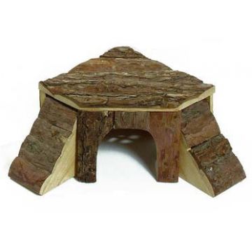 FLAMINGO Wonderland Casă din lemn, cu scară, pentru rozătoare 35x35x16cm