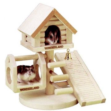 FLAMINGO Wonderland Căsuţă din lemn pentru rozătoare 21x22x16cm