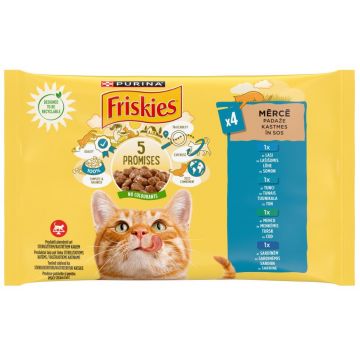 FRISKIES Adult Plic hrană umedă pentru pisicuţe, cu Somon 4x85g