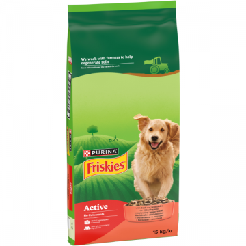 FRISKIES Hrană uscată ACTIVE pentru câini Adulţi, cu Vită şi Cereale