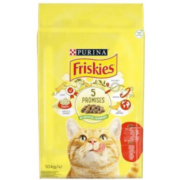 FRISKIES Hrană uscată pentru pisici Adulte, cu Carne, Pui şi Legume