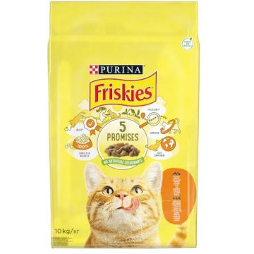FRISKIES Hrană uscată pentru pisici Adulte, cu Pui, Ficat şi Legume