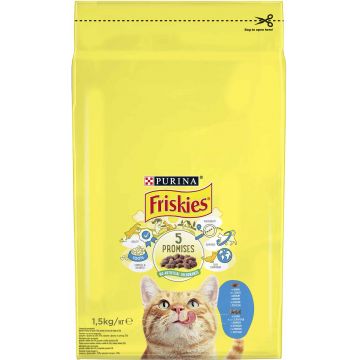 FRISKIES Hrană uscată pentru pisici Adulte, cu Somon şi Legume 1,5kg