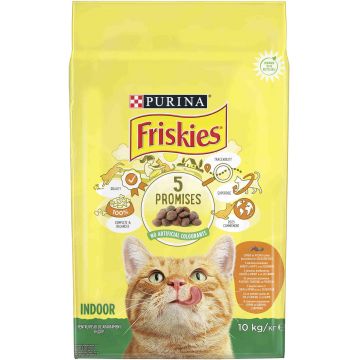 FRISKIES Hrană uscată pentru pisici INDOOR cu Pui şi Verdeţuri de Gradină