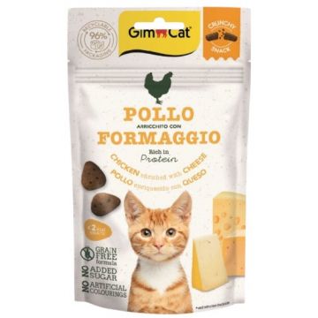 GIMCAT Crunchy SNACKS Recompense pentru pisici, cu Pui şi brânză 50g