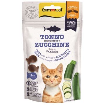 GIMCAT Crunchy SNACKS Recompense pentru pisici, cu Ton şi dovlecei 50g