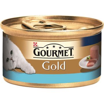 GOURMET Gold Mousse conservă pentru pisici, cu Ton 85g
