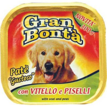 GRAN BONTA Pate pentru câini, cu Viţel şi Mazăre 300g