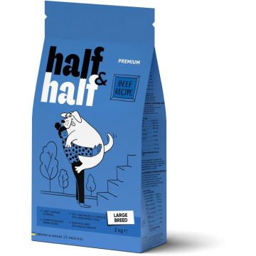 HALF&HALF Hrană uscată pt câini de talie mare, cu Vită