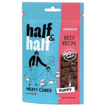 HALF&HALF Recompense pentru căţei, bucăţele cu Vită 100g