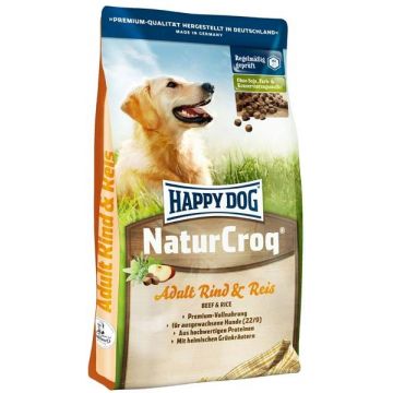 HAPPY DOG Natur Croq pentru câini adulţi, cu Vită şi Orez