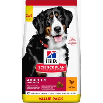 HILL's Canine Adult Talie Mare, cu Pui 14kg+4kg GRATIS