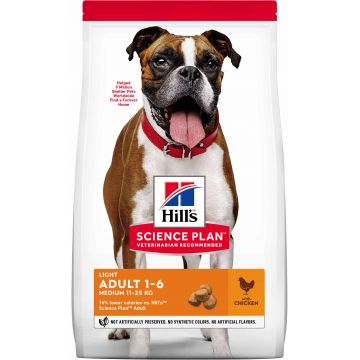 HILL's Canine Adult Talie Medie LIGHTcu Pui