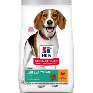 HILL's Canine Adult Talie Medie PERFECT WEIGHT, cu Pui