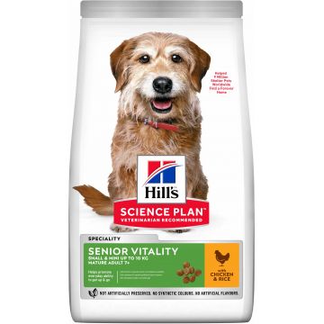 HILL's Canine Mature Adult Small&Mini Senior Vitality 7+, Pui şi Orez 1.5 kg