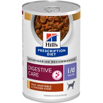 HILL's PD CANINE I/D Low Fat Conservă tulburări aparat digestiv, tocăniţă 354 g