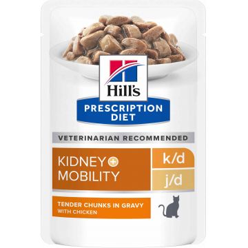 HILL's PD FELINE K/D+ Mobility Plic hrană umedă pentru boli renale, cu Pui 85g