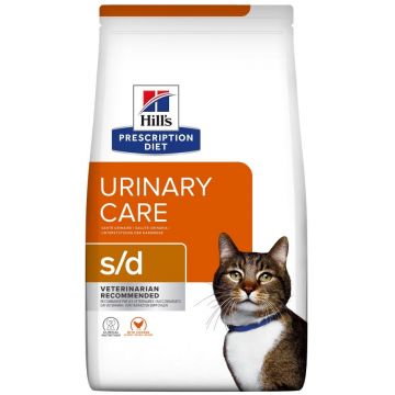 HILL's PD FELINE S/D Hrană uscată pentru dizolvarea struviţilor, cu Pui 1,5kg