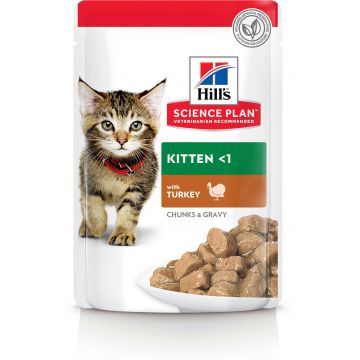 HILL's Plic hrană umedă KITTEN pentru pisicuţe, Curcan 85g