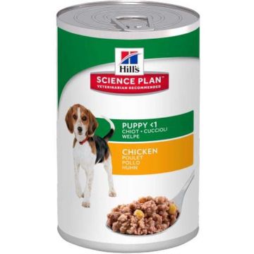 HILL's SP Conservă PUPPY hrană umedă pentru căţeluşi, Carne Pui 370g