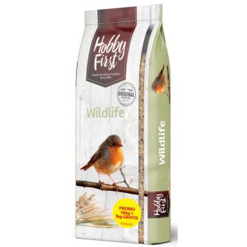 HOBBY FIRST Wild Life 4 Seasons, Mix de seminţe pentru păsări 14kg+1kg GRATIS