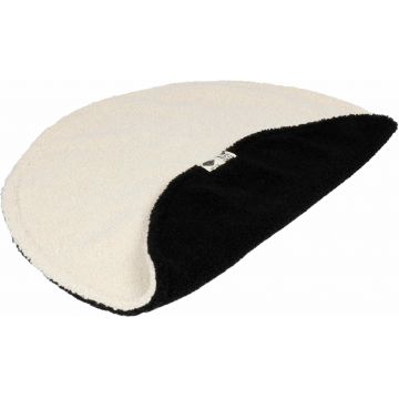 I LOVE HAPPY CATS Covoraş rotund pentru pisici MAEVE, 50cm, cu 2 feţe, negru/bej