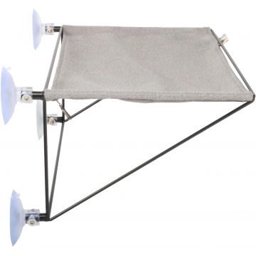 I LOVE HAPPY CATS Hamac de fereastră pentru pisici OLIVIA, 45x30x20 cm, Gri