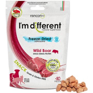 I'M DIFFERENT Recompensă pentru câini şi pisici, Monoproteică, cu Mistreţ 40g