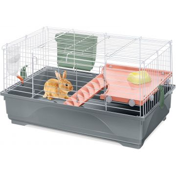 IMAC Cuşcă pentru rozătoare Ronny 80 R - 80x48,5x42cm, Gri/Roz