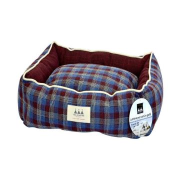 Pat caini si pisici, Aria Marchese Scacchi Bordo/ Cadril, L 86x61x23 cm