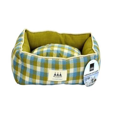 Pat caini si pisici, Aria Marchese Scacchi Verde/ Cadril, L 86x61x23 cm