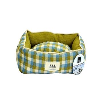 Pat caini si pisici, Aria Marchese Scacchi Verde/ Cadril, M 63x53x20 cm