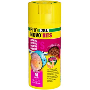 JBL ProNovo Bits Grano M, Hrană sub formă de fulgi pentru ciclide 250ml