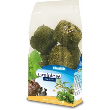 JR FARM Bloc din ierburi pentru piele şi blană pentru rozătoare 300g