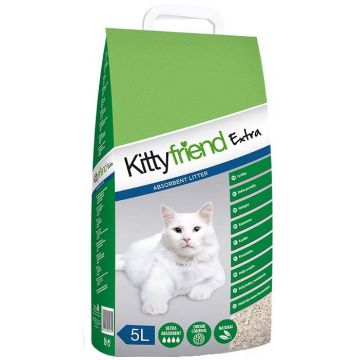 KITTYFRIEND Non-Clumping Nisip pentru pisici Extra, bentonită 5L/3,45kg