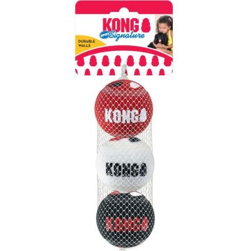 KONG Jucărie pentru câini, Minge Signature M, 3buc/set, 6.35cm