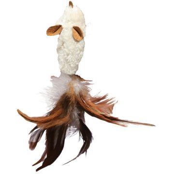 KONG Jucărie pentru pisici Feather Mouse , cu rezervă iarba pisicii