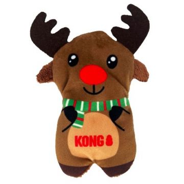 KONG Jucărie pentru pisici, Ren ediţie Crăciun, cu rezervă iarba pisicii