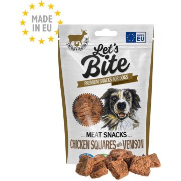 Let's Bite Meat Snacks - recompense pentru câini, bucăţi cu Vânat şi Pui 80g