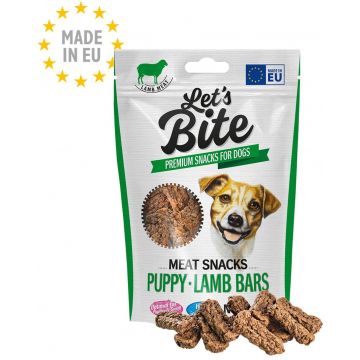 Let's Bite Meat Snacks - recompense pentru PUPPY, batoane cu Miel 80g