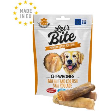 Lets Bite Chewbones - recompense pentru câini, Rulou Piele de vacă şi Cod 120g