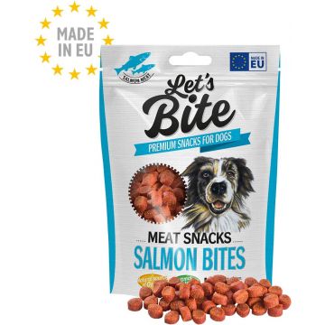 Lets Bite Meat Snacks - recompense pentru câini, bucăţele cu Somon 150g