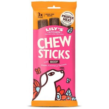 LILY'S KITCHEN Chew Sticks Recompensă pentru câini Vită 120g